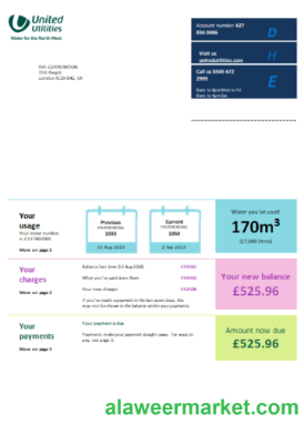 United Utilities utility business bill, SCR